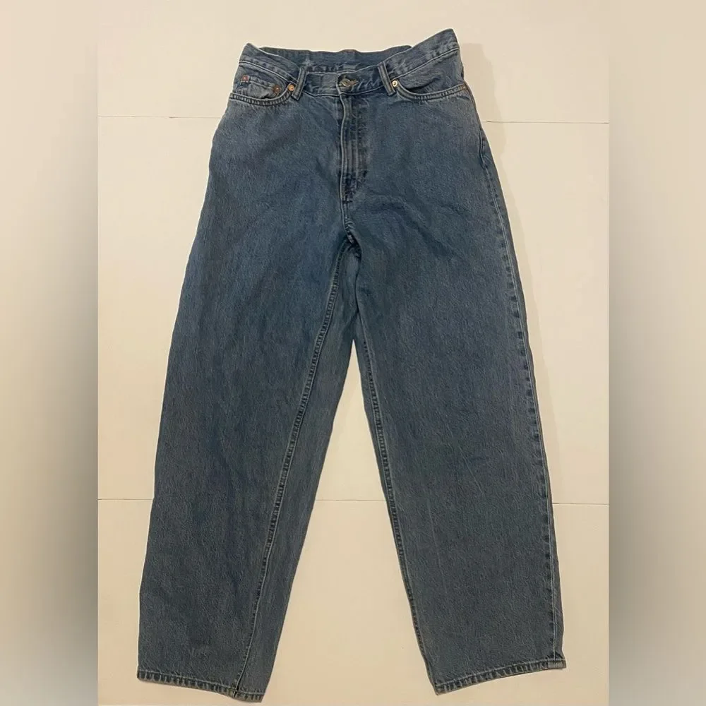 Weekday Rail Relaxed Fit Straight Leg Blue Jeans 28